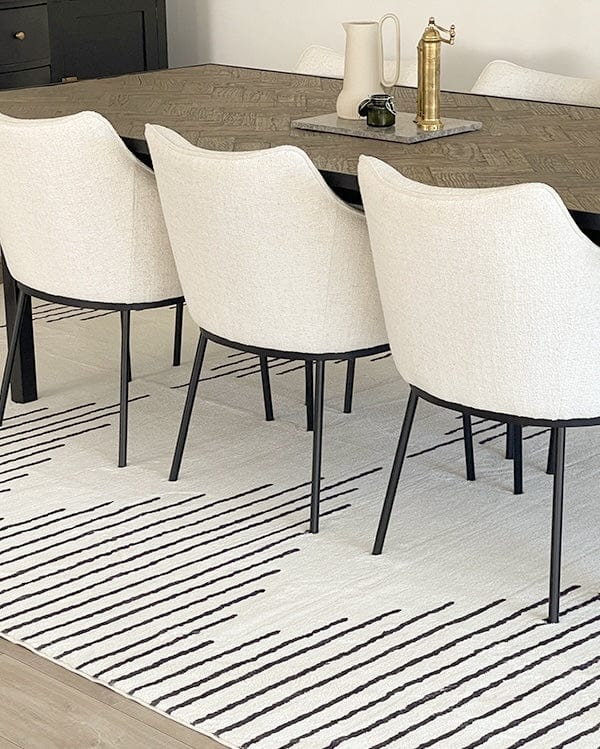 ESSA - Aldana Black and Cream Tribal Washable Rug