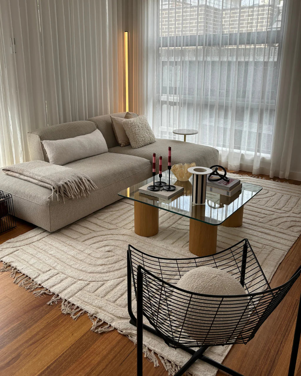 ESSA - Etta Ivory Geometric Washable Rug