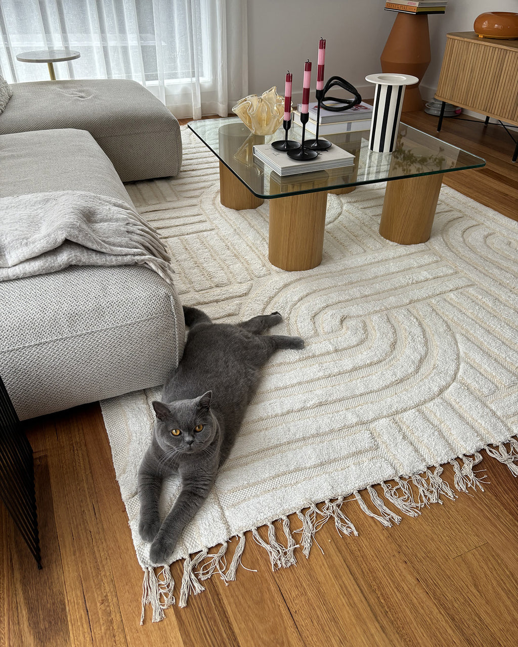 ESSA - Etta Ivory Geometric Washable Rug