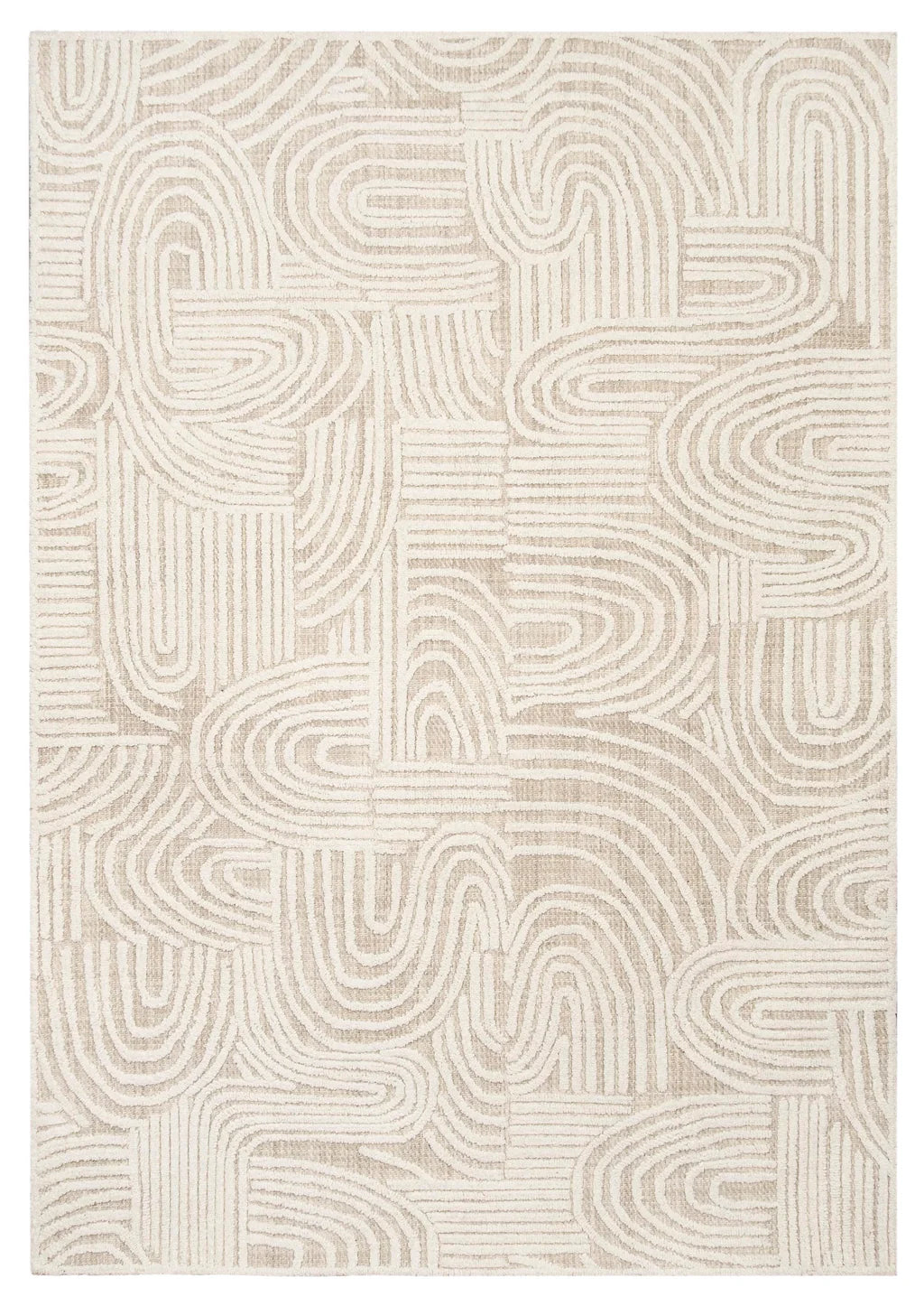 ESSA - Maisie Cream and Ivory Textured Tribal Rug