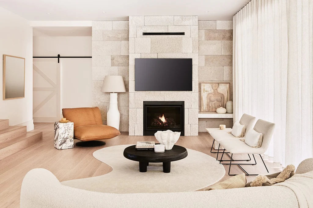 ESSA - Vanni Solid Cream Curved Wool Rug