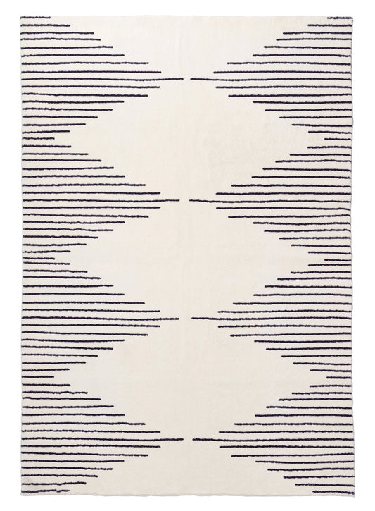 ESSA - Aldana Black and Cream Tribal Washable Rug