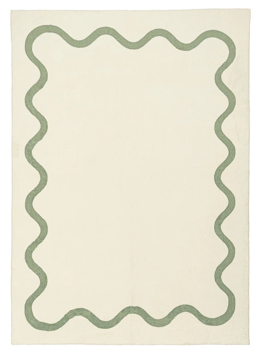 ESSA - Jamie Green Wiggle Bordered Washable Rug