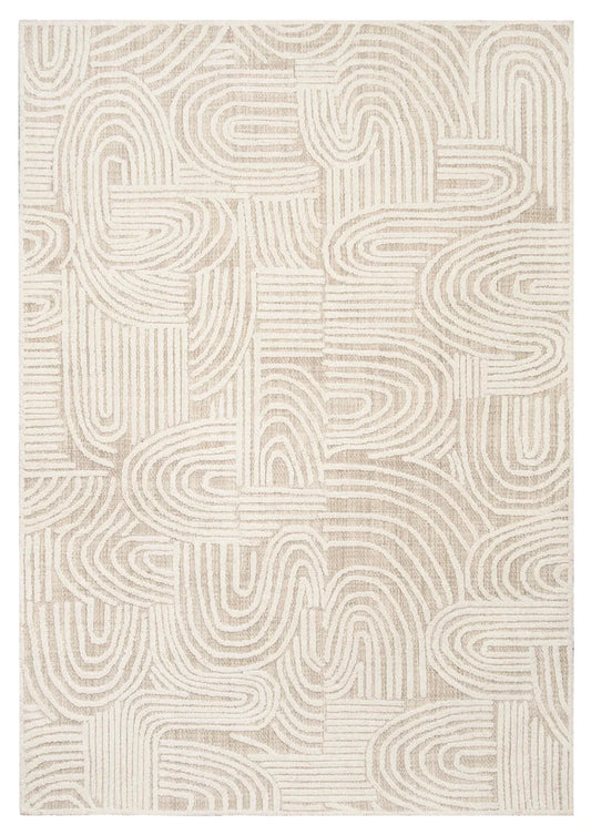 ESSA - Maisie Cream and Ivory Textured Tribal Rug