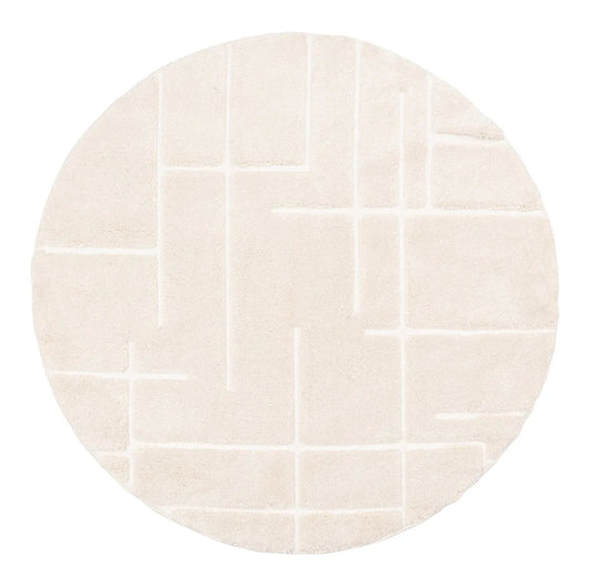 ESSA - Nalu Ivory Geometric Round Rug