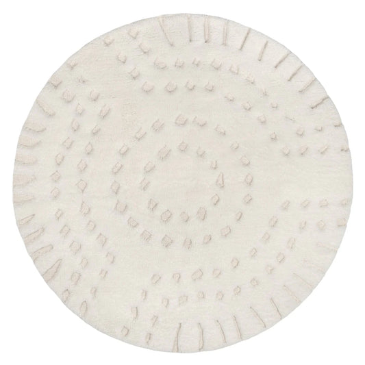 ESSA - Omega Ivory Abstract Tribal Round Rug
